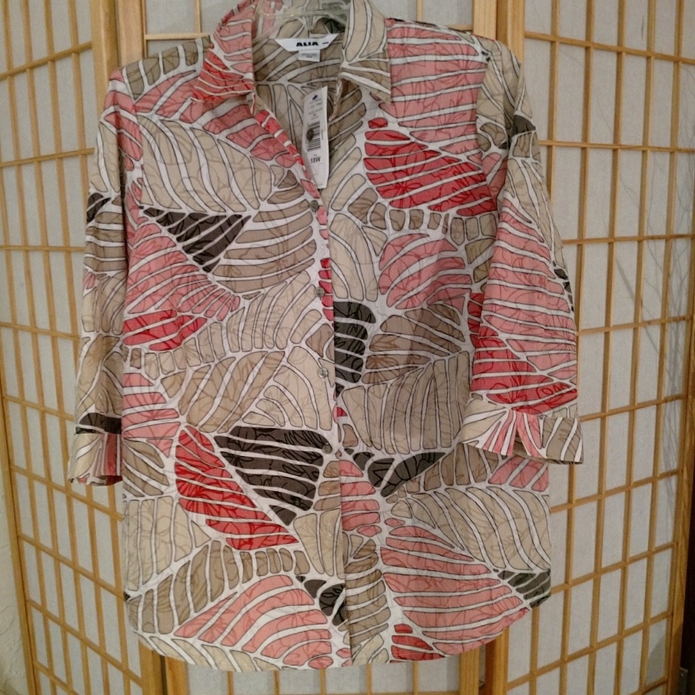 Womens Leaf Print Long Top
